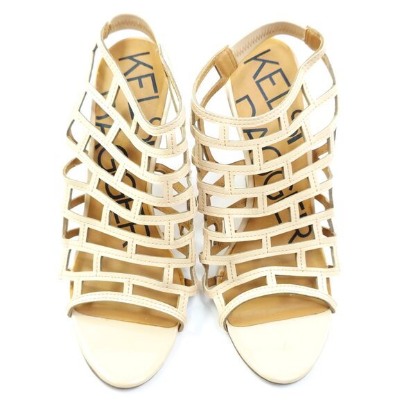 Kelsi Dagger Women's "Eris" Tan Open-Toe Slingback Wedge Sandals - Picture 4 of 14